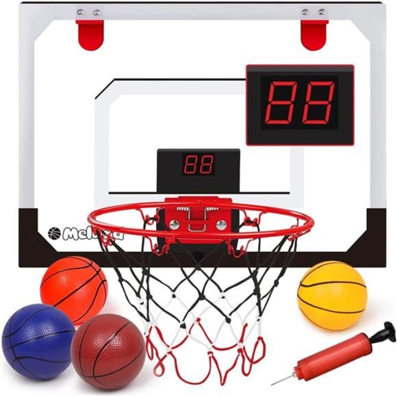 Basketball Hoop Indoor - Mini Basketball Hoop for Door w/ Electronic Scoreboard
